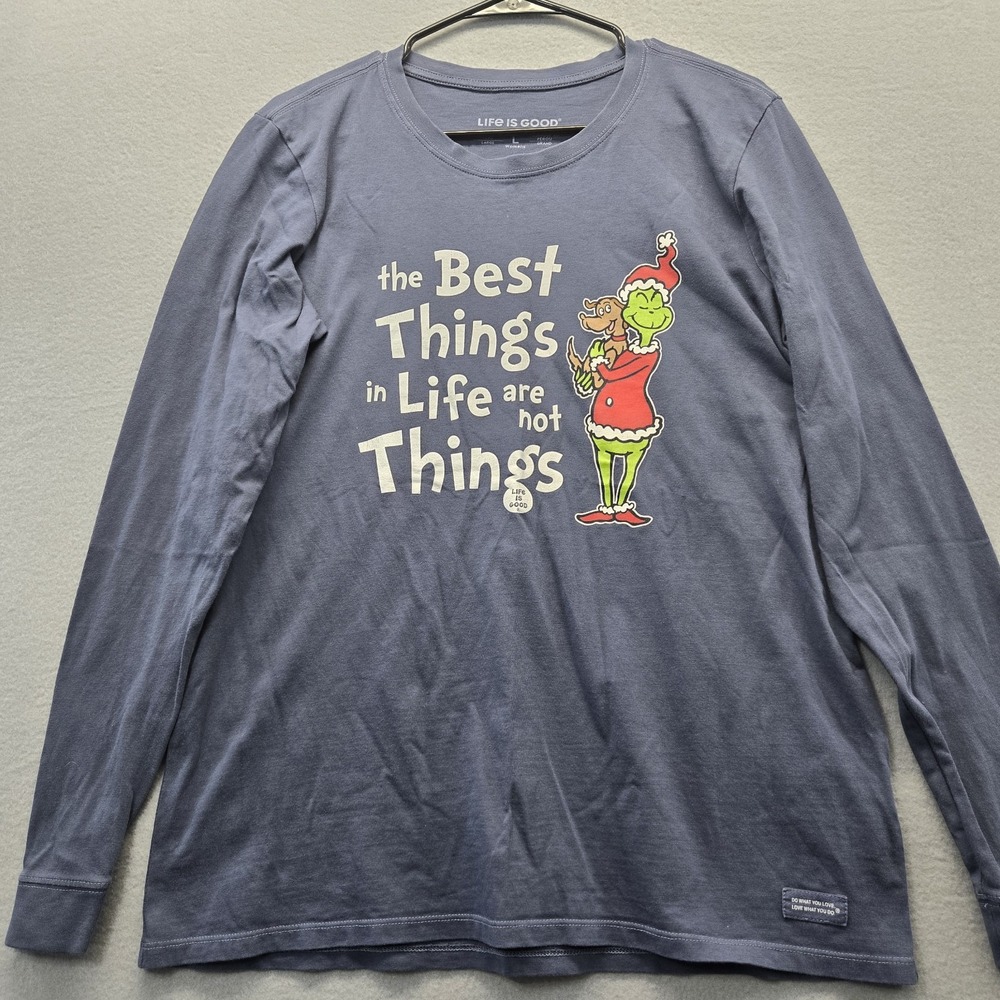 Women's Life Is Good Crusher Longsleeve Shirt Grinch Size Large